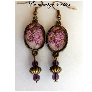 Boucles d'oreilles Pendantes , Mes jolies Roses, Romantique. image 10