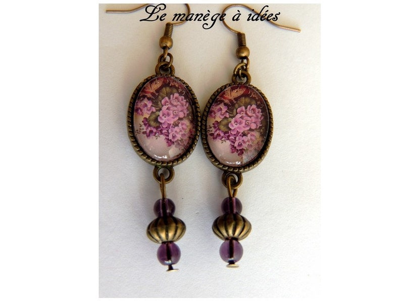 Boucles d'oreilles Pendantes , Mes jolies Roses, Romantique. image 10