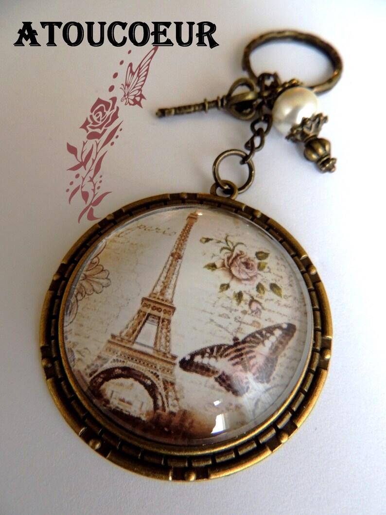 Porte clés cabochon , Le manège des porte-clés , Romantique vintage Baroque . image 3