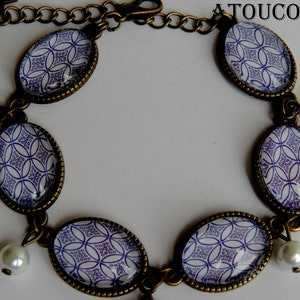 Bracelet ovale Ajustable , Joli Coquelicot , Romantique classique. image 6