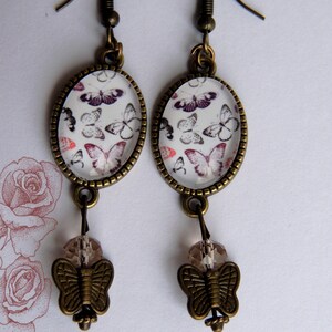 Boucles d'oreilles Pendantes , Mes jolies Roses, Romantique. image 8