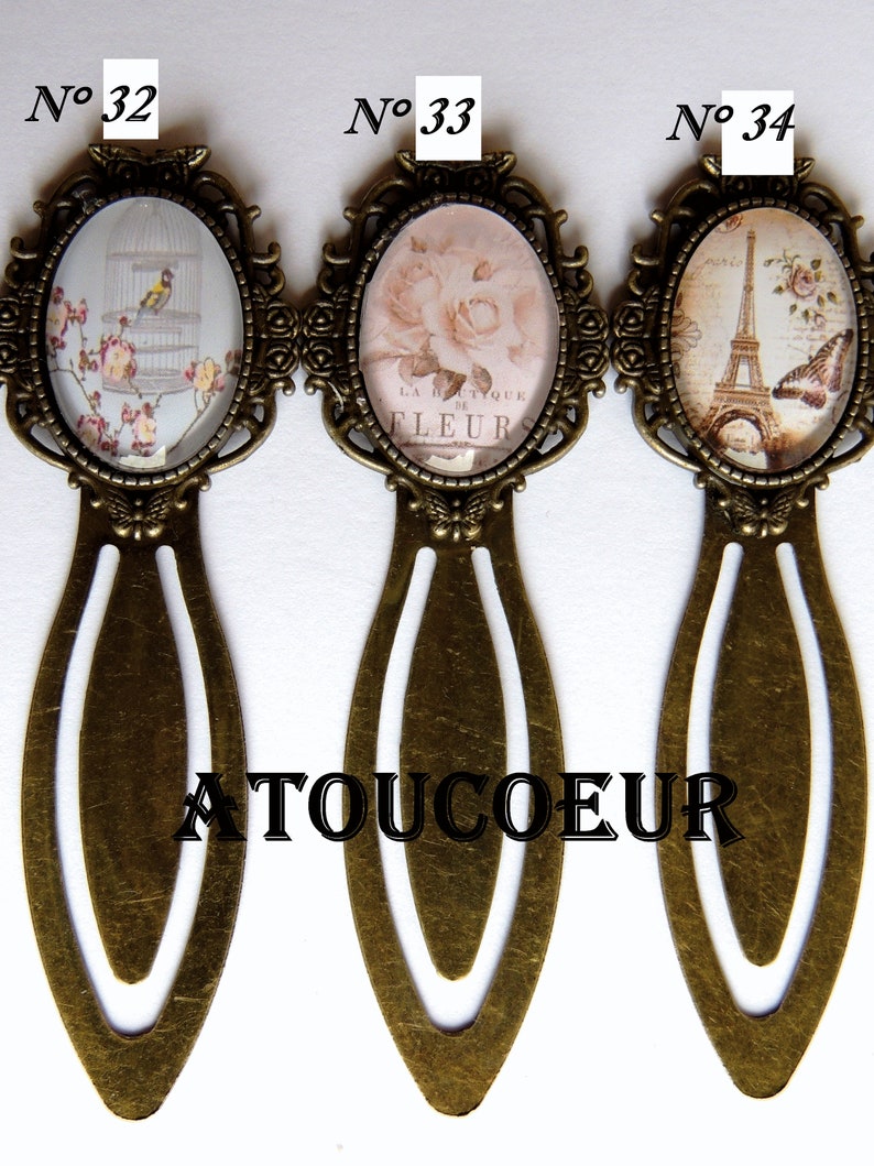 Marque-pages trombone cabochon , Madame rêve ,romantique vintage Baroque. image 2