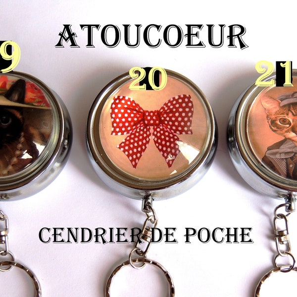 Cendrier de poche Cabochon, BLONDE OU BRUNE ,Vintage Romantique Baroque.