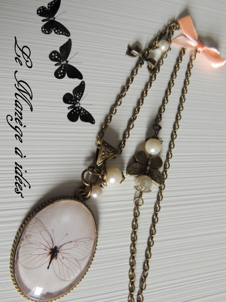 Collier, Pendentif cabochon Métal Bronze, Le chic de Paris, Mode Vintage romantique. Bild 10