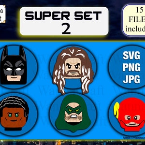 Brick Heroes Super Set 2. Digitaler Download. Passen Sie T-Shirts, Einladungen zum Geburtstag, Dekorationen und vieles mehr besonders an
