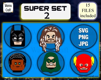 Brick Heroes Super Set 2. Digital Download. Customize t-shirts, birthday part invites, decorations and More