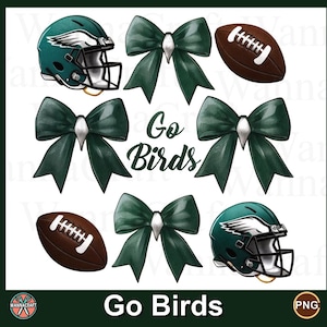 Coquette Futebol PNG, Eagles Futebol Clipart, Go Birds Download, Cute Bow Futebol PNG, Dia do Jogo PNG, Philadelphia Fan Art Download