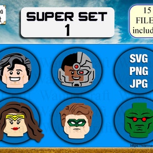 Brick Heroes Super Set 1. Digital Download. Customize t-shirts, birthday part invites, decorations and More