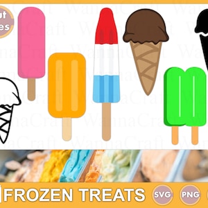 Frozen Treats. Ice cream svg, ice cream cone svg and popsicle svg Cut Files