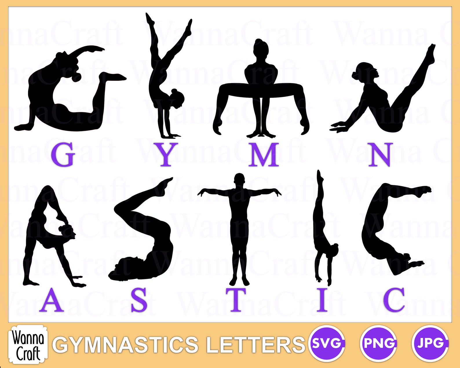 Gymnastics Letters Gymnastics SVG Etsy UK