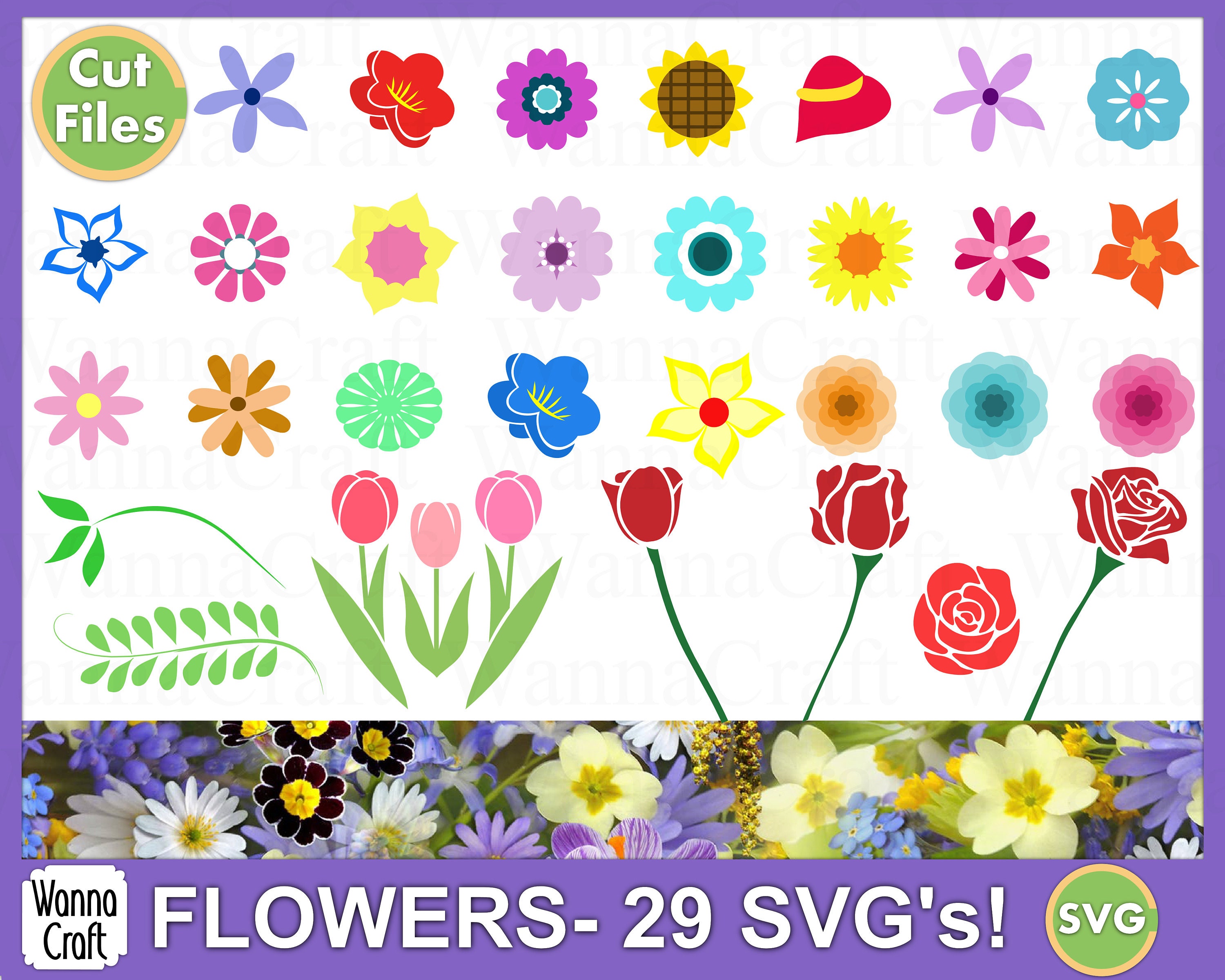 Spring Flowers SVG for You to Craft With Cricut, Silhouette Cameo and