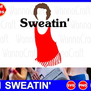 Je transpire. Fichier découpé amusant sur le thème des années 80. Funny Gym SVG pour impressionner vos amis et déprimer vos ennemis. JPG PNG