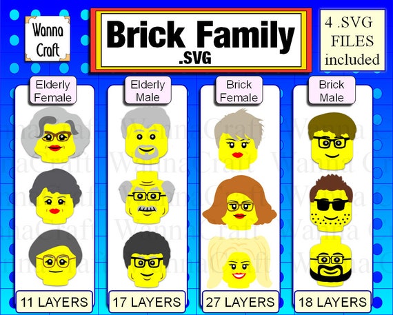 Download Brick Family Digital File Mix Match To Print Or Cut Your Etsy