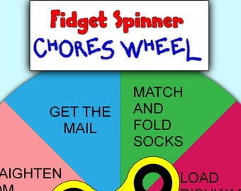 Fidget Spinner Chores Wheel with Fidget Spinner Pointers- DIGITAL DOWNLOAD