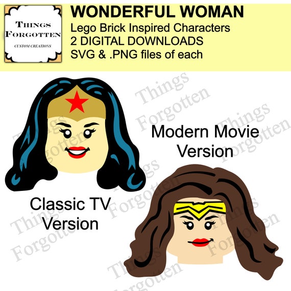 Brick Wonderful Woman. DIGITAL File, Mix-&-Match to print or cut your custom design for t-shirt, birthday party art, etc.