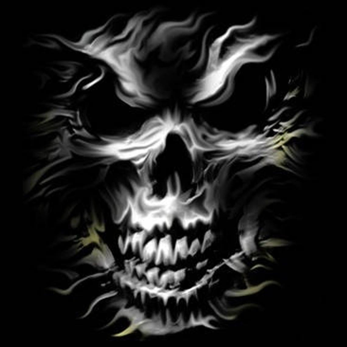 Tête de mort argentée fumée T-shirt / tête de mort/skull | Etsy