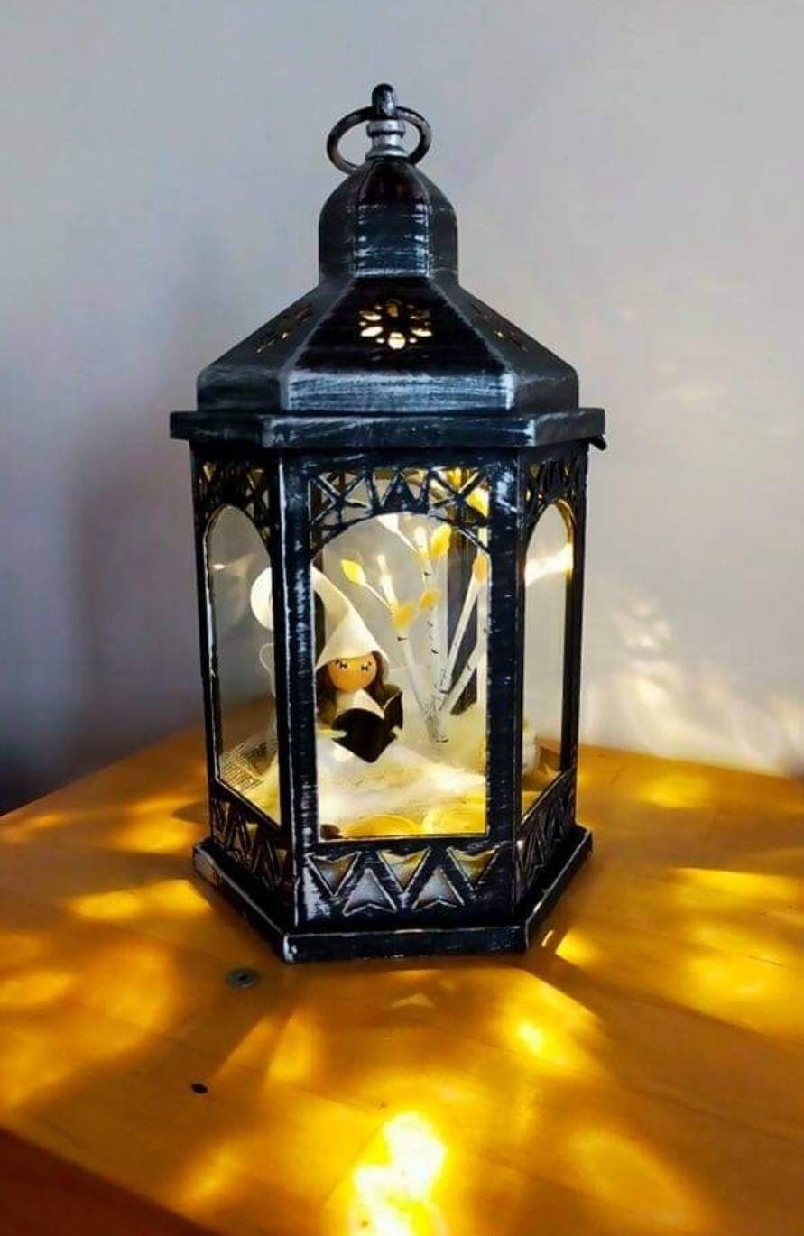 Sur Commande Lanterne Lumineuse/ Veilleuse Féérique avec Sa Petite Fée/Création Personnalisable
