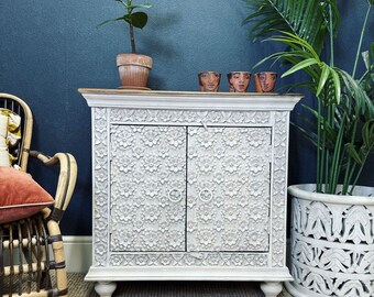 Intricate Petal Carved 2 Door Sideboard