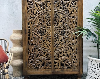 Beautiful Hand Carved Mango Wood Wardrobe