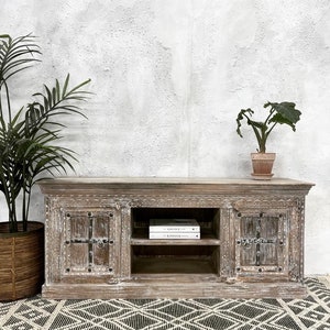 Whitewashed Tv Stand - Etsy UK