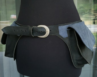 Ceinture à poches en cuir, pièce unique, taille réglable, idéal festival