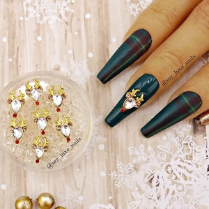 Nail Art 3D Christmas Deer Reindeer Crystal Alloy , Nail Art , Nail Charms , Nail Decoration , Small, large