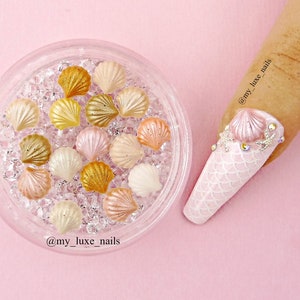 Nail art 3D, Acrylic Seashells for Nail art, Crafts, Nail Charms, Nail Decoration, Nail Charms Kawaii, Summer Nail Art, myluxenails