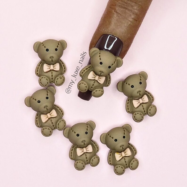 Brown Nail Art 3D Teddy Bear 3D Bears 3D Teddies Nail Art Etsy