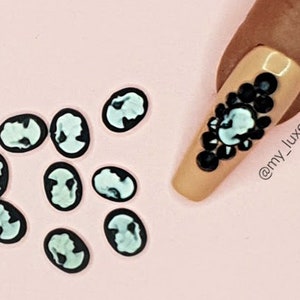 Nail Art 3D Cameos Black and White | Nail Art | Nail Charms | Nail Decoration