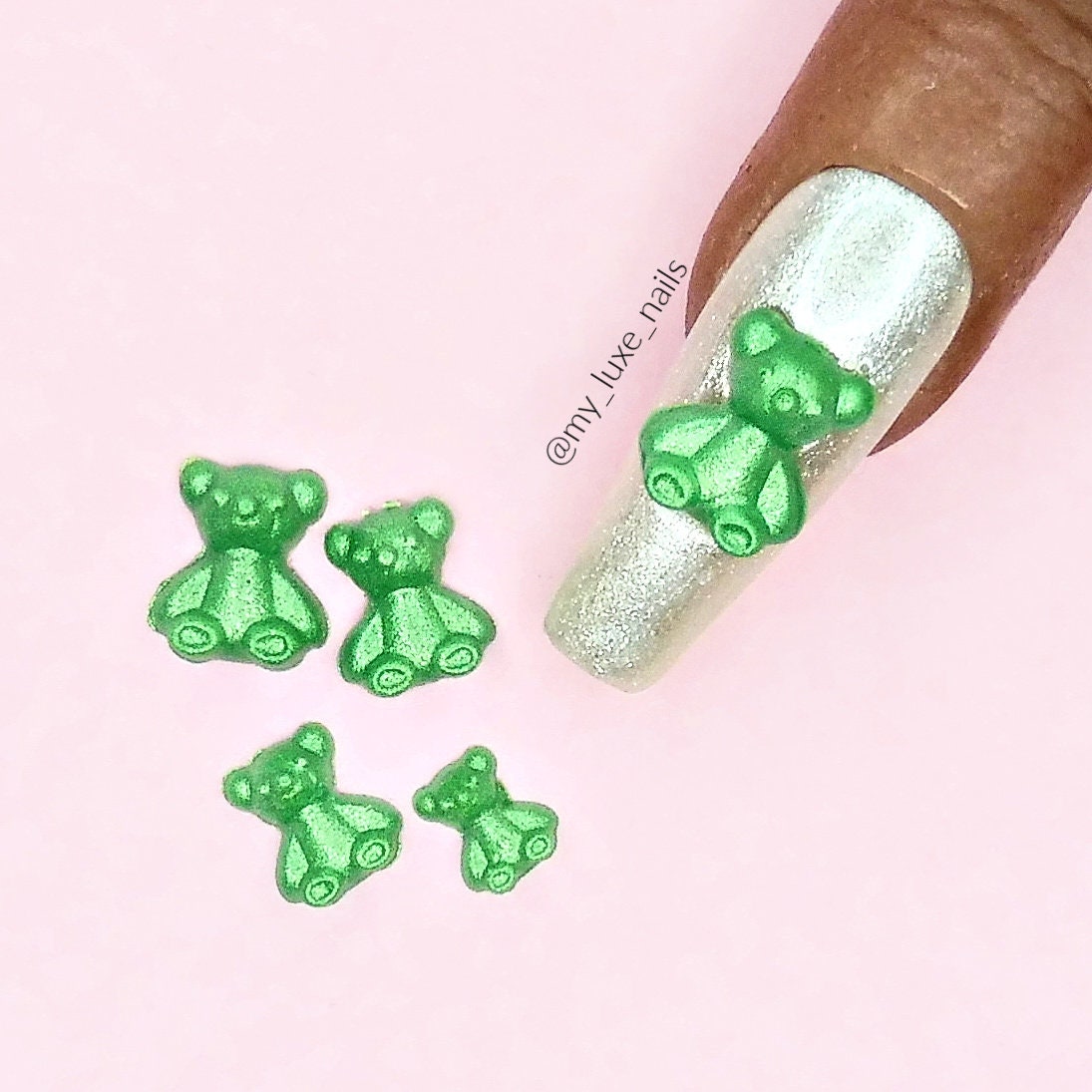 Pastel Kawaii Gummy Bear 3D Nail Art Charms 