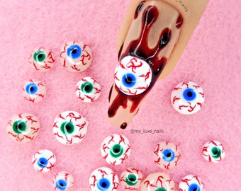 Nail Art 3D Eyeballs Halloween Eyes Acrylic | Nail Charms | Nail Decoration | Spooky | Scary | Goth