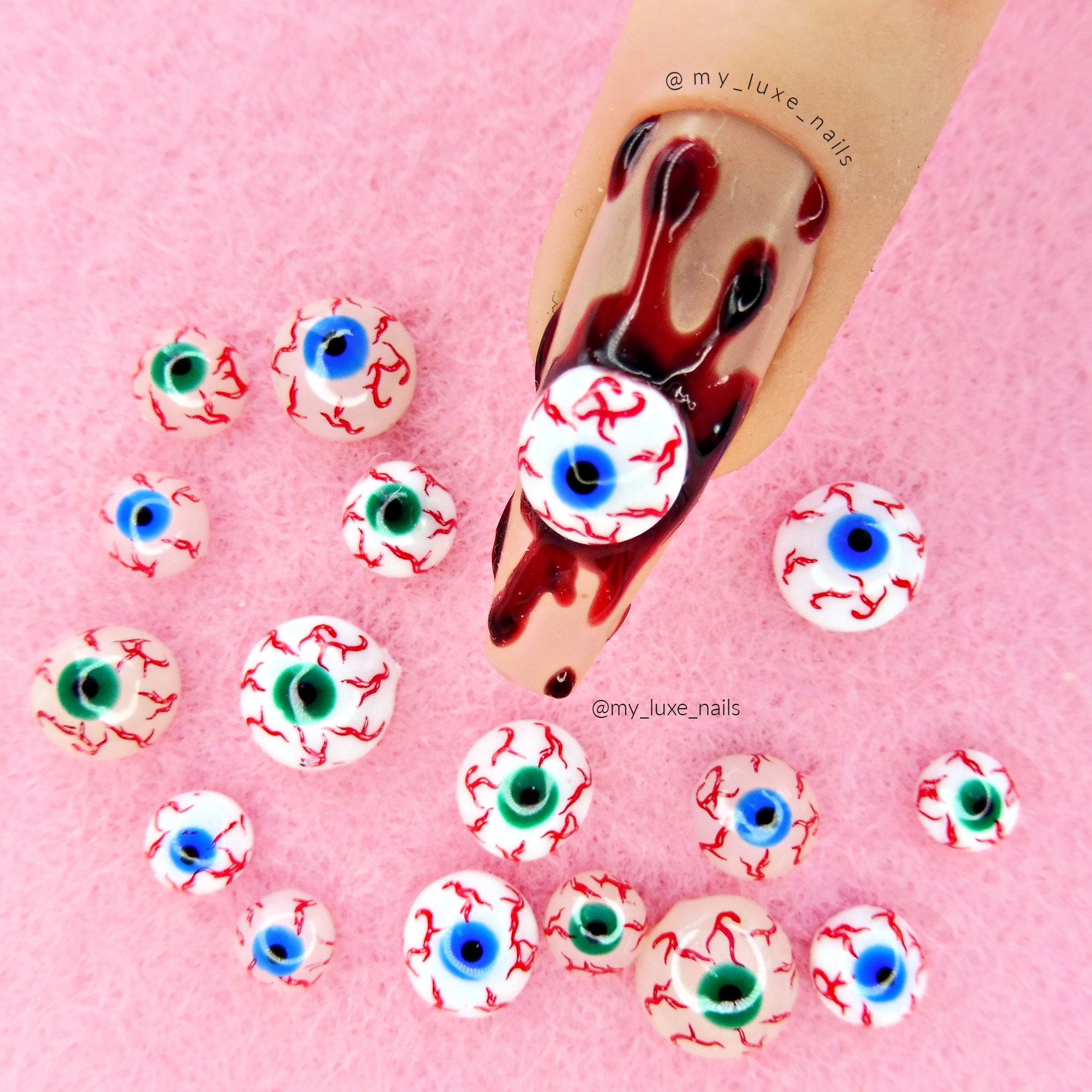 Nail Art 3D Eyeballs Halloween Eyes Acrylic Nail Charms - Etsy Nail Art 3D Eyeballs Halloween Eyes Acrylic Nail Charms - Etsy