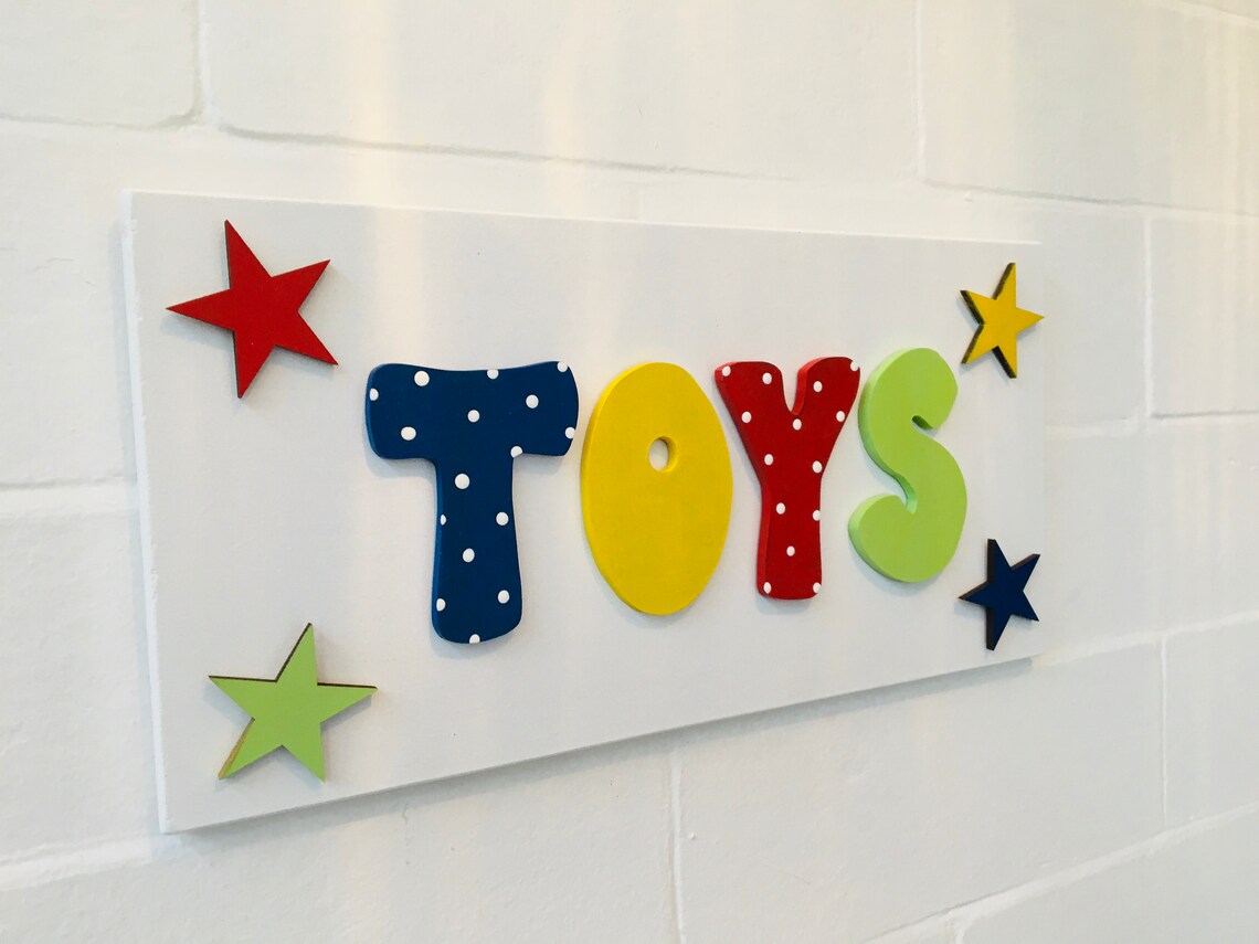 Toy Box Plaque/Sign Toy Storage Plaque/Sign Multicoloured Etsy