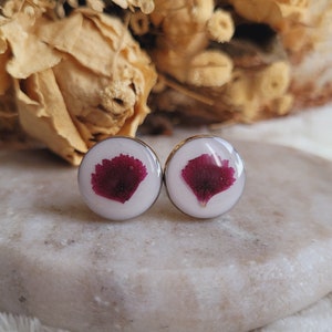 Dried Sweetheart Flower Cufflinks. Floral Cufflinks. Men&#39;s Accessories. Father&#39;s Day Gift