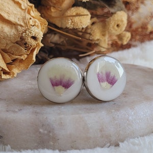 Dried Sweetheart Flower Cufflinks. Floral Cufflinks. Men&#39;s Accessories. Father&#39;s Day Gift