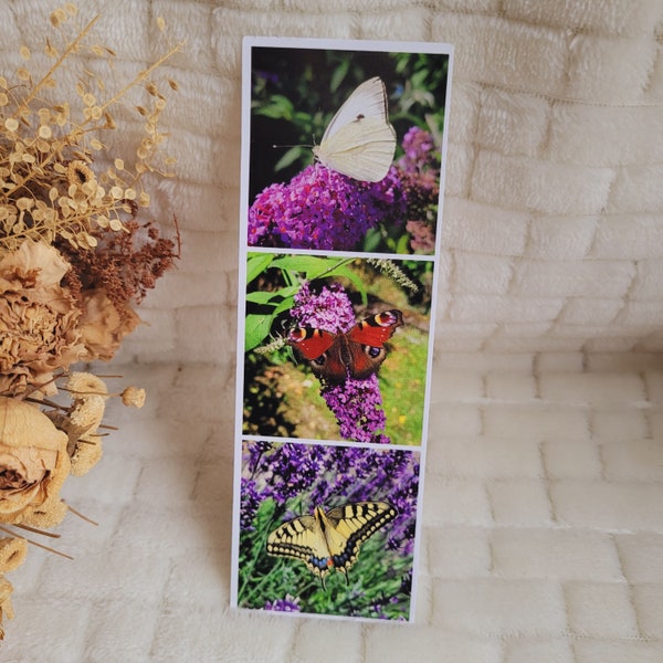 Marque-page photo des papillons du jardin . Marque-page papillons. Marque-page papier. Cadeau fête des mères