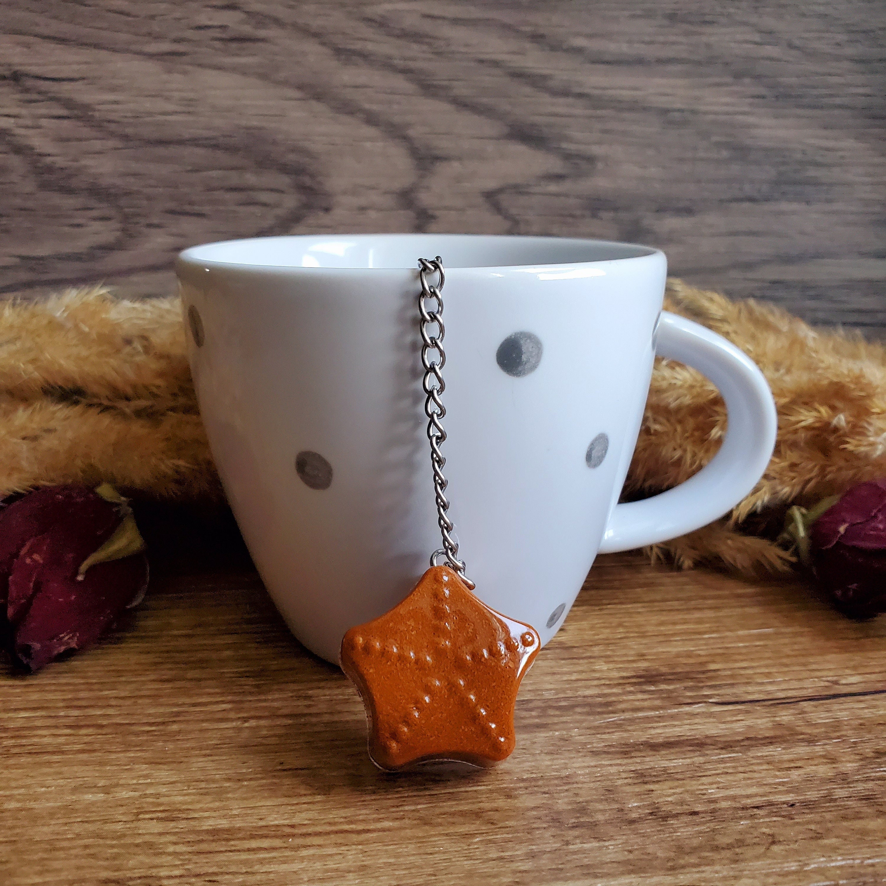 Boule à Thé Étoile en Chocolat Dulcey. Boule de Pâques. Infuseur Cadeau Fête Des Mères