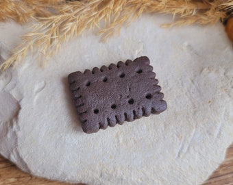 Magnet biscuit sablé petit beurre au chocolat en résine. Magnet gourmandises. Cadeau fête des mères