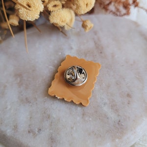 Mini chocolate heart cookie pin. Mini heart cookie brooch. Resin cookie. Mother's Day gift image 3