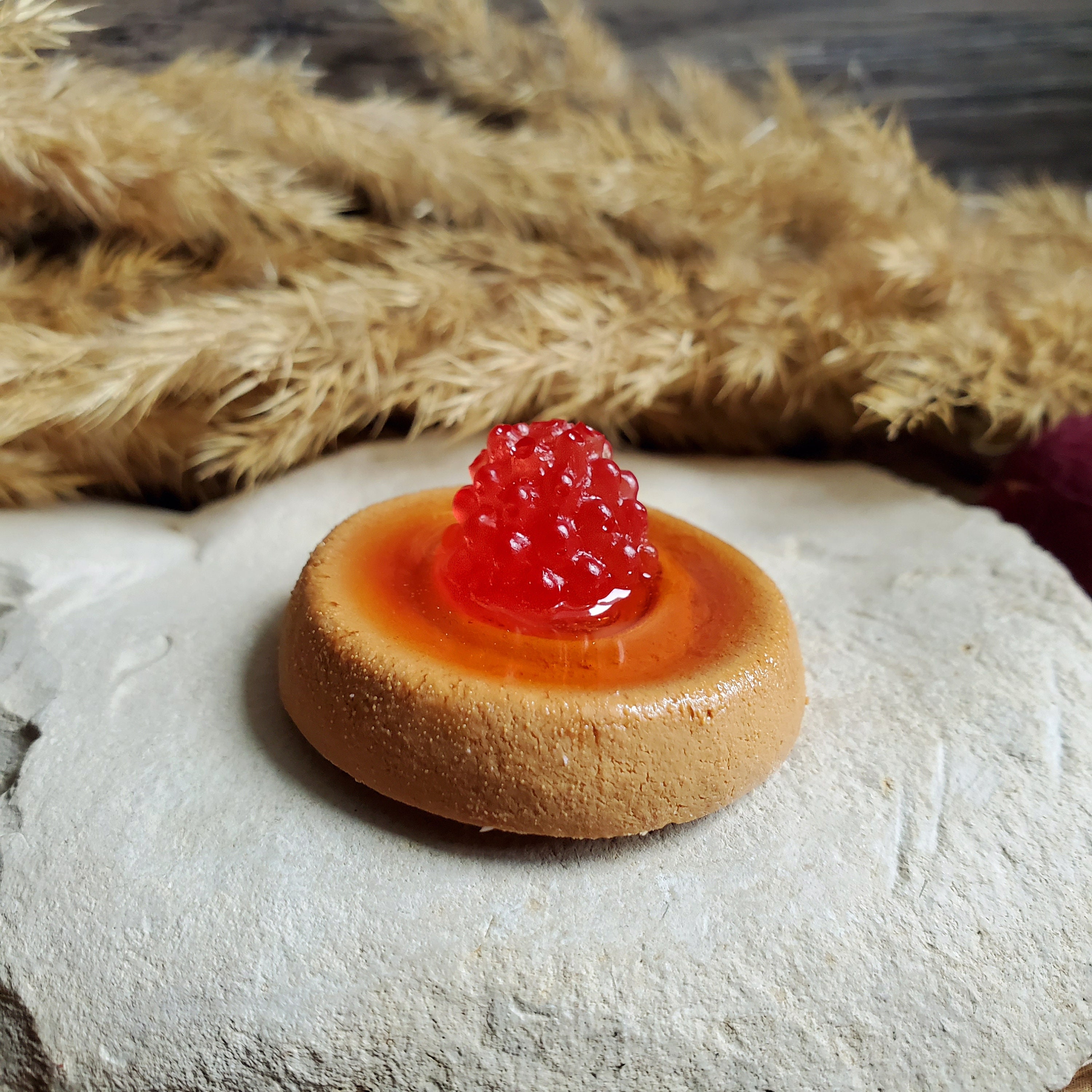 Magnet Mini Tartelette à L'abricot/Framboise en Résine. Magnet Gourmandise. Cadeau Fête Des Mères