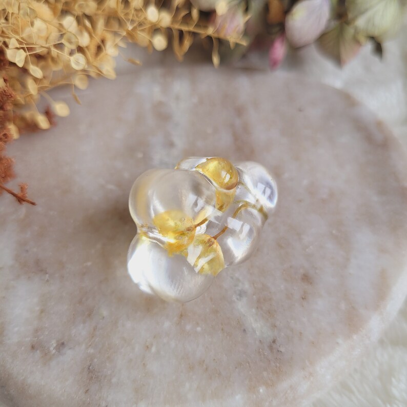 Lily of the valley flowers cloud pin. Dried flower pins. Dried flower brooch. Flower pin. Resin cloud brooch. Mother's Day gift image 2