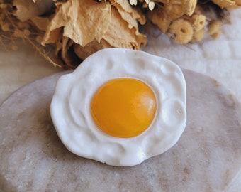 Resin fried egg magnet. Gluttony magnet. Mother's Day gift