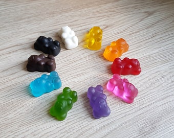 10 colori tra cui scegliere. Magneti a forma di orsetto in resina. Tratta i magneti. Regalo per la festa della mamma