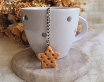 Boule à thé biscuit sablé étoile en résine. Boule à thé gourmande. Infuseur à thé biscuit. Cadeau fête des mères