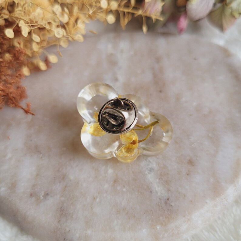 Lily of the valley flowers cloud pin. Dried flower pins. Dried flower brooch. Flower pin. Resin cloud brooch. Mother's Day gift image 3