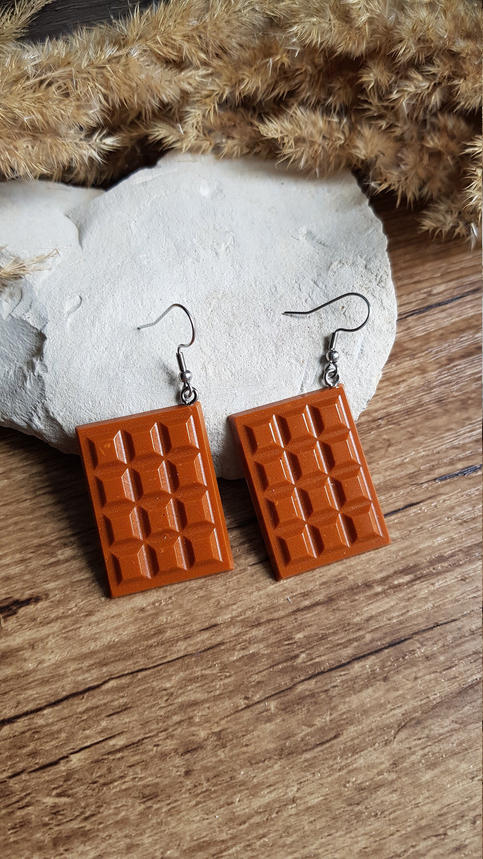 Boucles D'oreilles En Résine Et Fleurs Naturelles - Bijoux Floraux