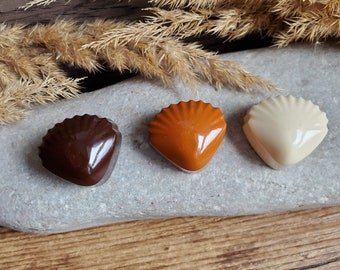 Set of 3 resin chocolate shell magnets. Gluttony magnet. Easter magnet. Easter gift Mother's Day gift