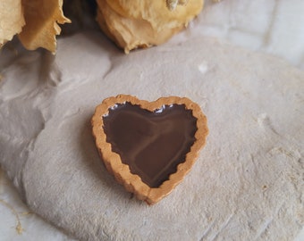 Mini resin chocolate heart tart magnet. Gluttony magnet. Grandmothers gift