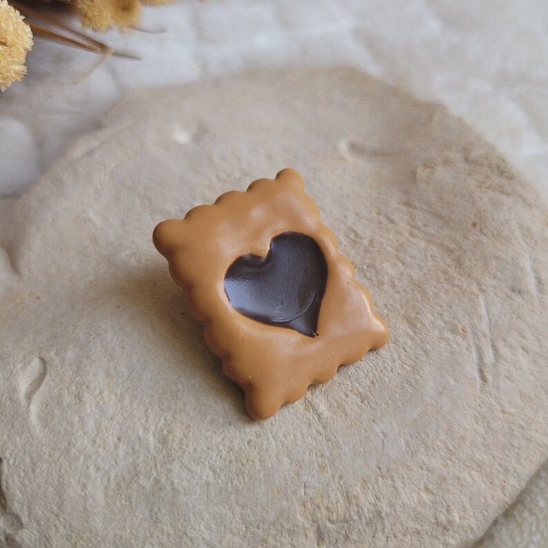 Resin chocolate heart shortbread cookie magnet. Gluttony magnet. Mother's Day gift image 2
