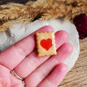 Resin strawberry heart shortbread cookie magnet. Gluttony magnet. Mother's Day gift image 3